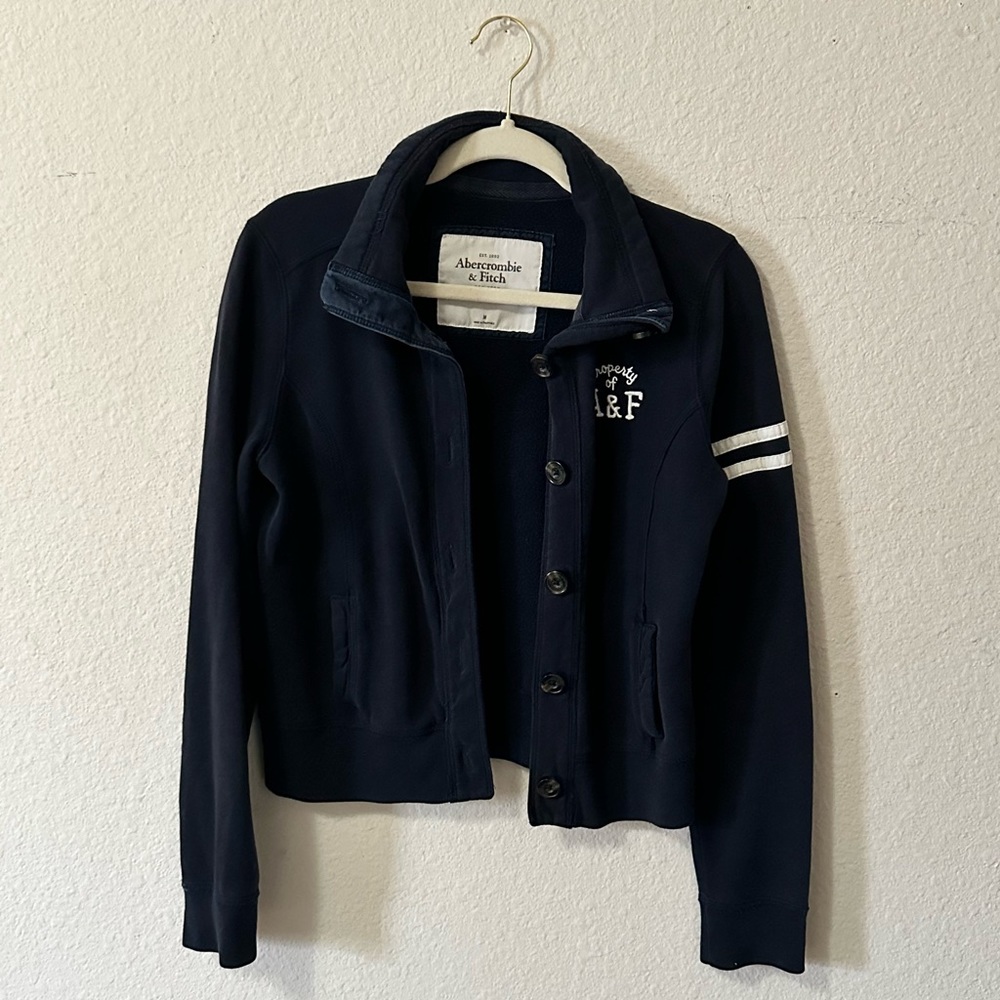 Abercrombie & Fitch AF Blue Woman Thick Heavy Navy Cardigan Sweater